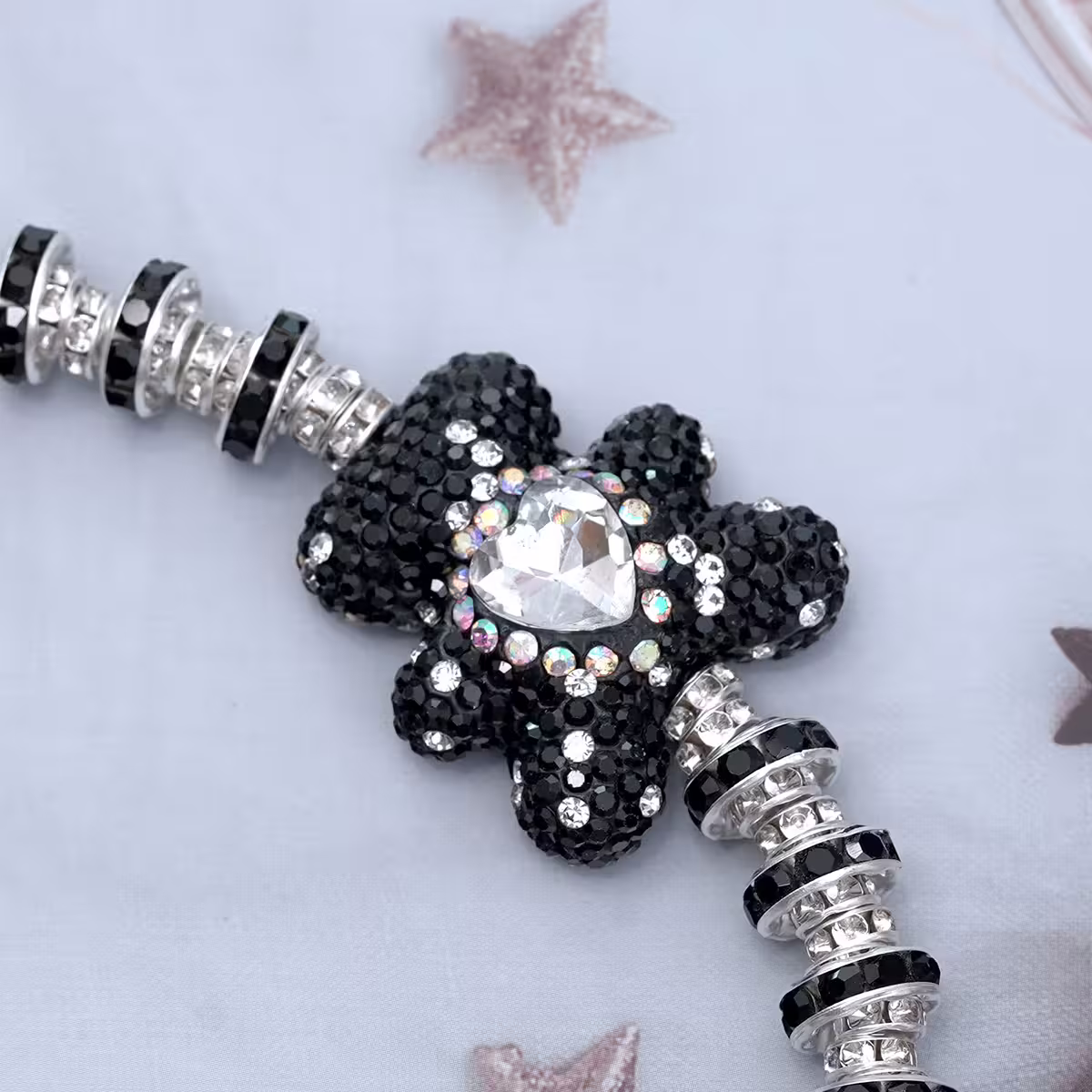 輕奢小熊晶鑽&times;手機腕帶掛繩&times;黑色-第4張