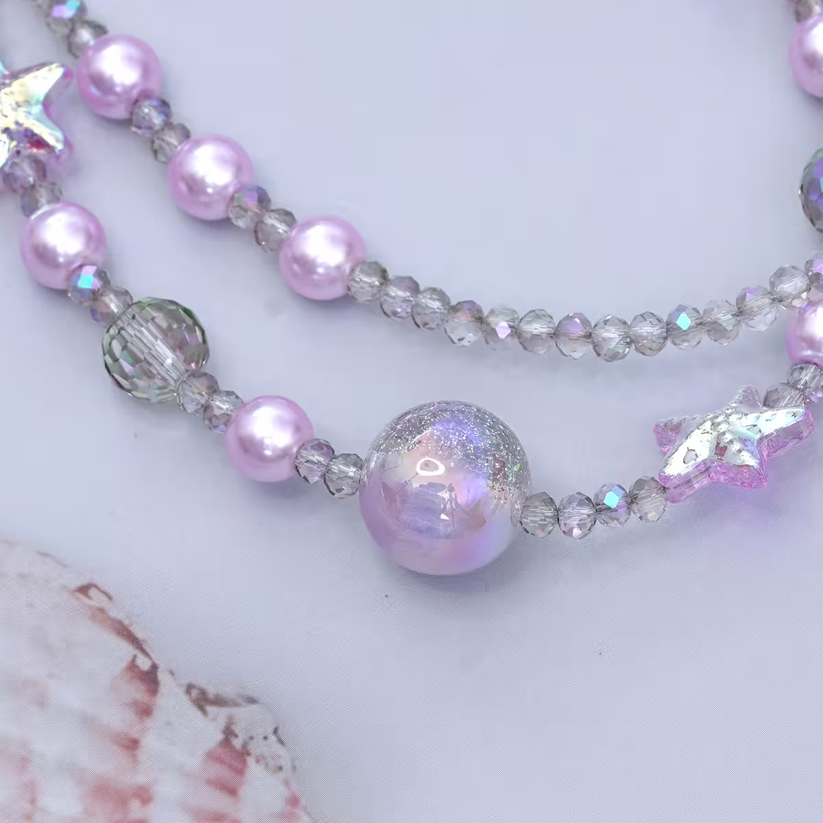 雙層魔幻海星明珠&times;手機腕帶掛繩&times;紫色-第4張