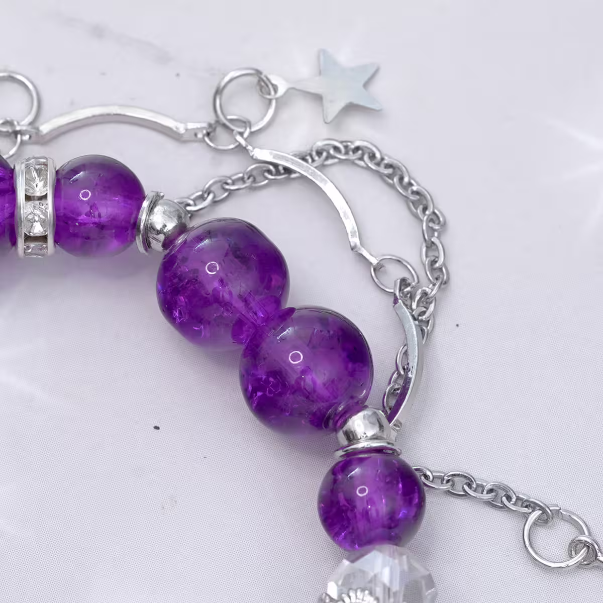 冰透紫星球&times;固定式串珠手鍊-第4張