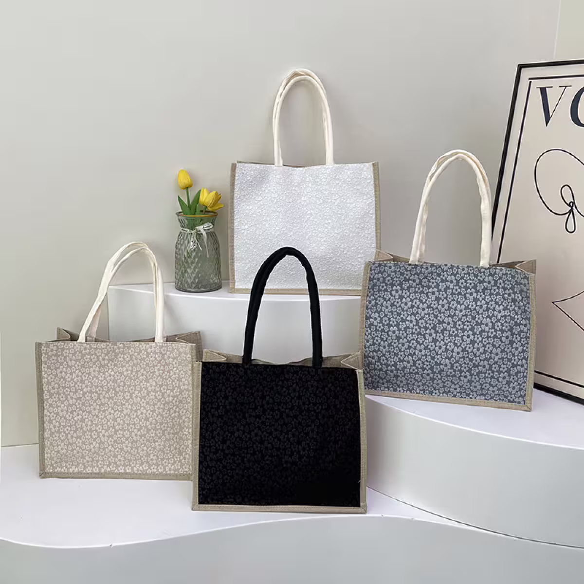 春語小碎花&times;肩背手提袋&times;卡其-第5張