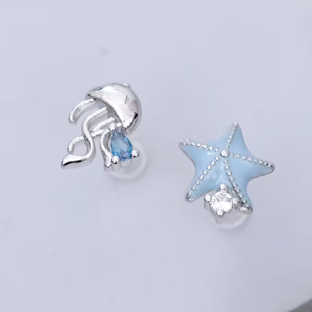 925銀針&times;水母海星&times;不對稱耳環-第2張