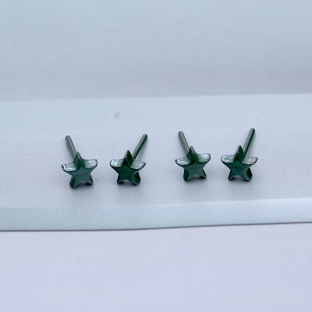 小星星&times;陶瓷&times;養耳棒&times;二套件耳環組&times;深綠-第2張