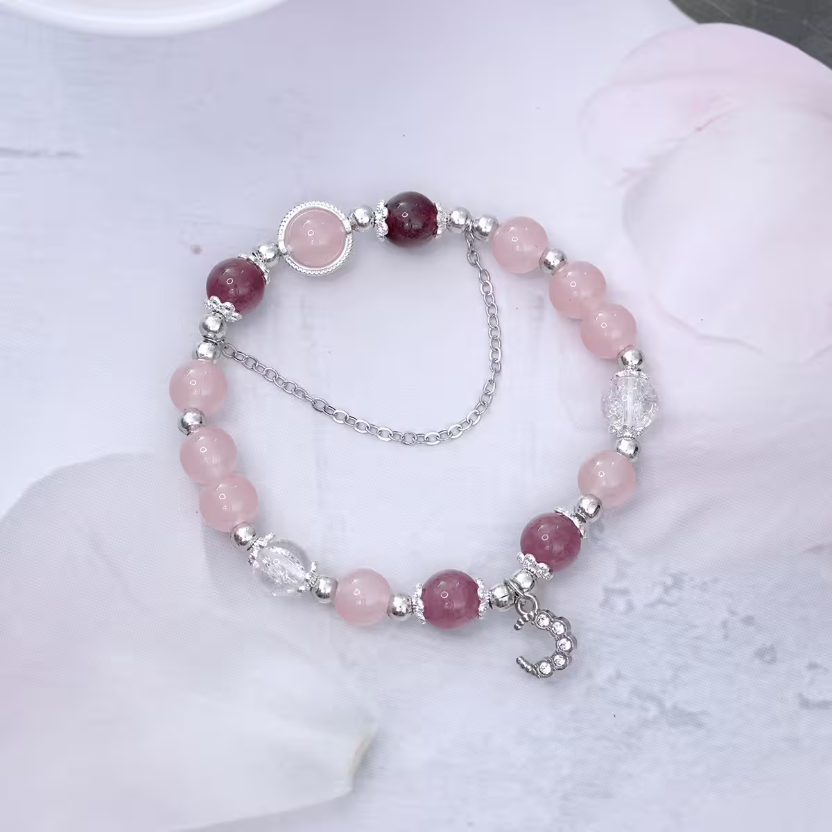 粉紅月光&times;固定式串珠手鍊-第3張