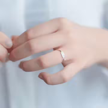 925銀飾×小羽毛×開口戒指