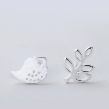 925銀針&times;小鳥與樹葉&times;耳針.avif