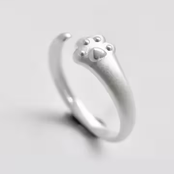 925銀飾×貓的萌爪×開口戒指