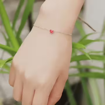 925銀飾×大紅愛心×手鍊