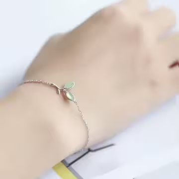 925銀飾×綠芽貓眼石×手鍊