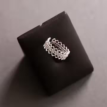 925銀飾×氣質蕾絲×開口戒指