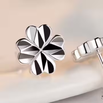 925銀針×四葉草車花×耳針