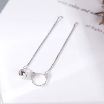 925銀針&times;貓咪鈴鐺&times;不對稱耳線.avif