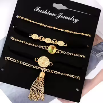 彩晶圖騰流蘇&times;五套件手鍊組