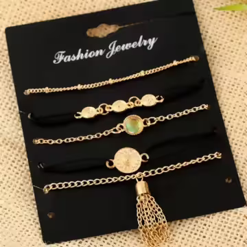 彩晶圖騰流蘇&times;五套件手鍊組