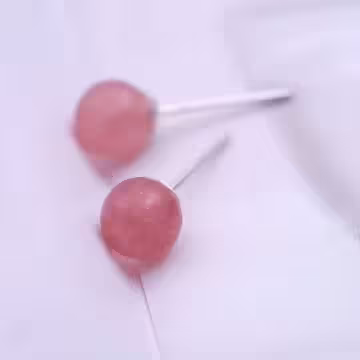 925銀針×莓晶小圓珠 ×耳針