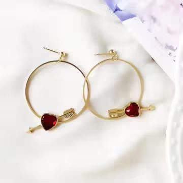 命中紅心&times;吊墜耳環
