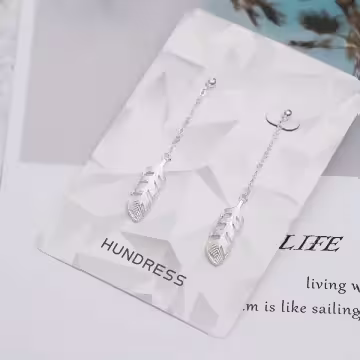 925銀針×小羽毛流蘇×耳針