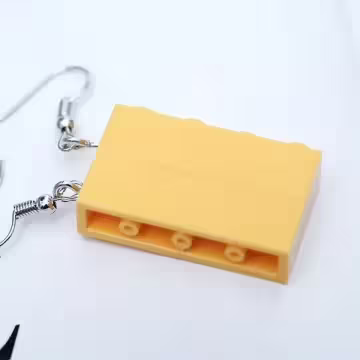 彩色積木×吊墜耳勾×鮮黃