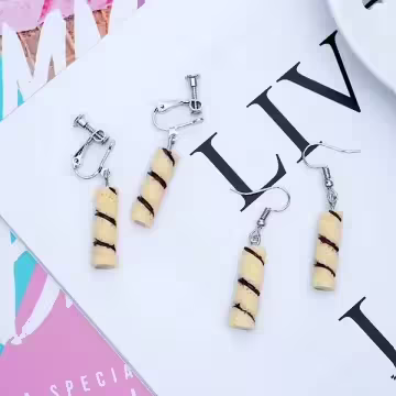 奶油捲心酥×吊墜耳勾