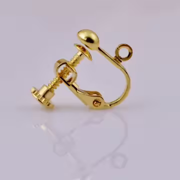 波頭活動小圓孔×螺旋耳夾二套件×金色