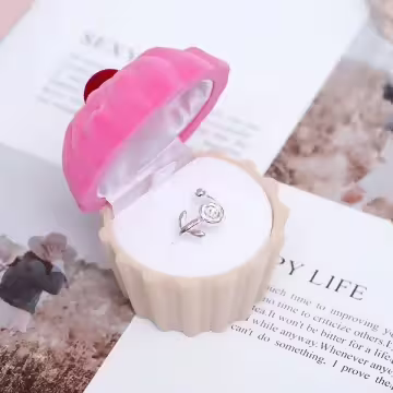 杯子蛋糕×適用戒指/小耳釘×絨布盒