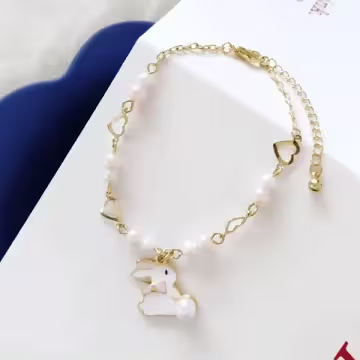 愛心蝴蝶領結小白兔×手鍊