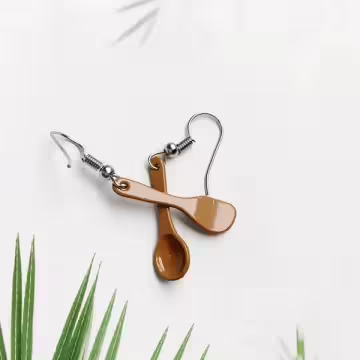 吃飯傢伙×不對稱吊墜耳勾