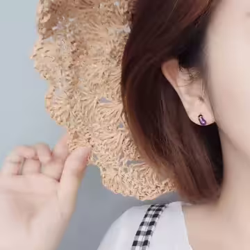 925銀針×茄子笑一個×耳針