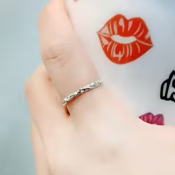 925銀飾×麻編樹藤×開口戒指