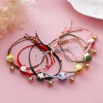 友誼御守貓×拉繩手鍊×棕