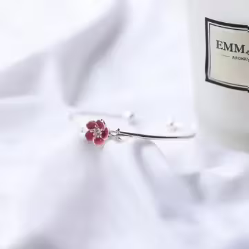 925銀飾×桃花開×開口手環