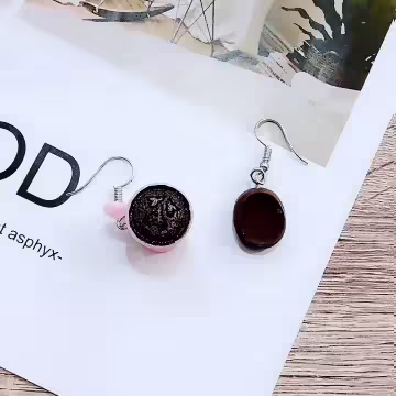 喝一杯咖啡×吊墜耳勾