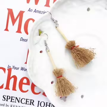 小魔女的掃把×吊墜耳勾