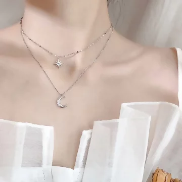 925銀飾×披星戴月×雙層鎖骨項鍊.avif