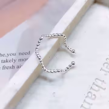 925銀飾×曲線麻花結×開口戒指