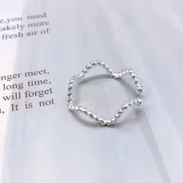 925銀飾×曲線麻花結×開口戒指