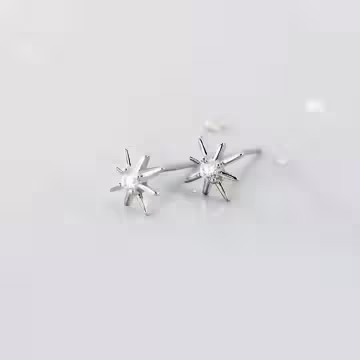 925銀針×八箭光芒閃鑽×耳針