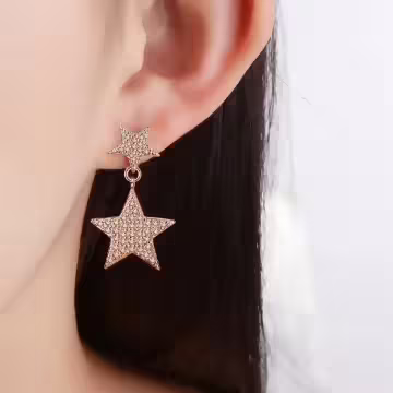 大小星星晶鑽×吊墜耳環