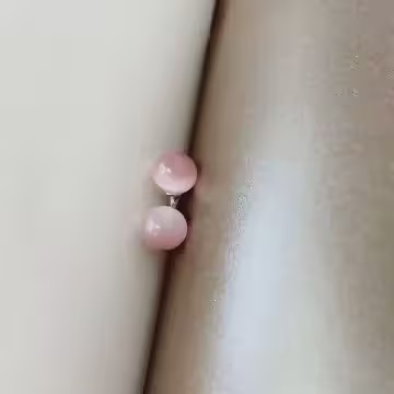 925銀針×嬌粉貓眼石×耳針