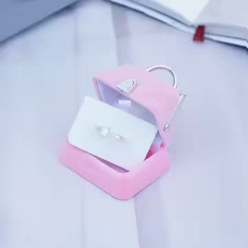 粉紅口金包×適用戒指/項鍊/手鍊×絨布盒