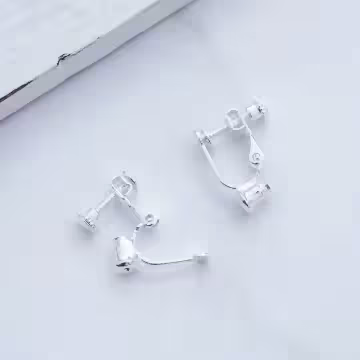 垂直插入式耳夾轉換器×螺旋耳夾×白銀色