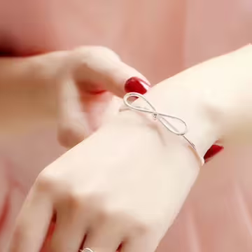 925銀飾×線條蝴蝶結×開口手環