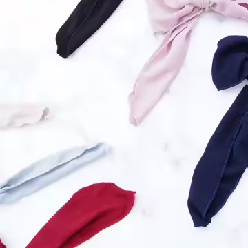 垂墜感雪紡蝴蝶結×髮束×共六色