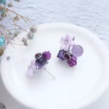 紫魅迷情×吊墜耳環