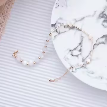 愛心彎桿貓眼石×手鍊