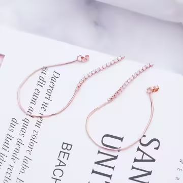 直線流蘇鑲鑽×後掛式吊墜耳環