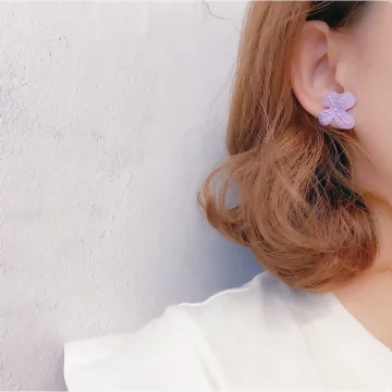 紫花與蓮藕×不對稱吊墜耳環.avif
