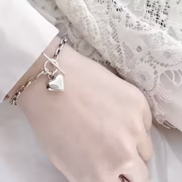 個性光面愛心&times;手鍊