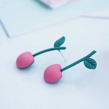 粉紅小櫻桃&times;吊墜耳環.avif