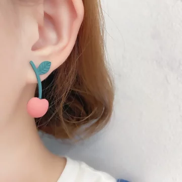 粉紅小櫻桃&times;吊墜耳環.avif