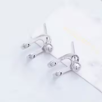 925銀針×雙線掛勾×後掛式耳針
